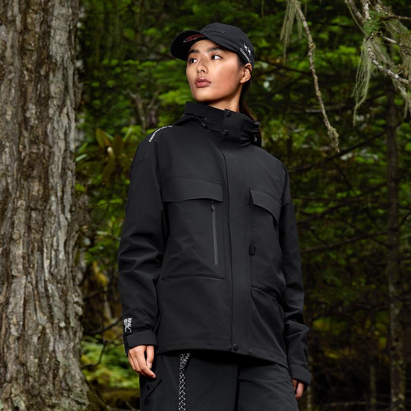 Li Ning CF Su Wan Long Jia Series Solid Color Zip-Up Hooded Comfortable Breathable Long Sleeve Waterproof Windproof Jacket Unisex Jacket AEMU043-4