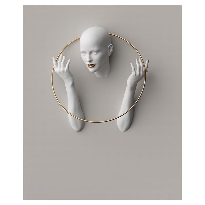 Statuie albă de aur al femeii, pictură pe pânză, poster, decorațiuni pentru locuință, imagini cu efect 3D, artă de perete minimalistă nordică Cuadros