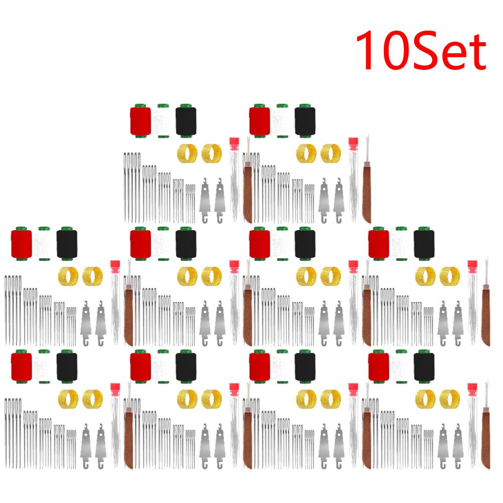 34PCS Big Eye Steel Sewing Needles Kit 5 Size Needles Stainless Steel Yarn Knitting Needle for Stitching and Crafting Project