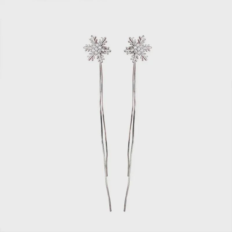 Koreanische Schneeflocken-Quastenohrringe für Damen - Schlichtes Nischendesign