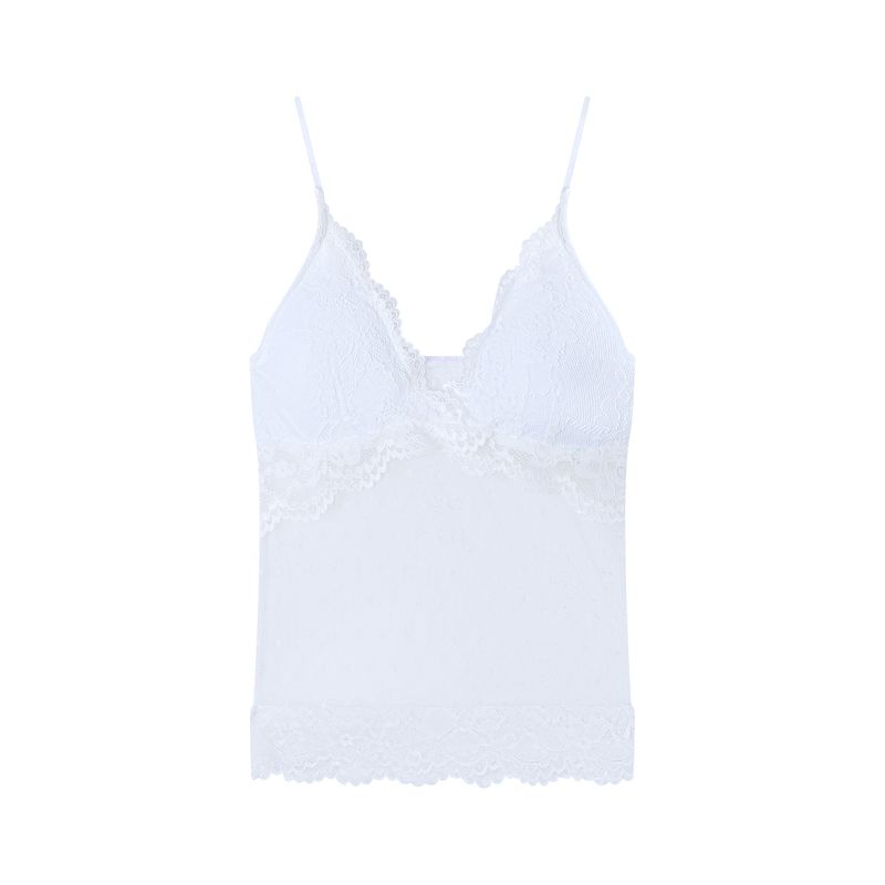 Kumikumi Design Thin Lace T-shirt Inner Wear Lace Sling Women Autumn Slimming Casual Pants Three-Piece Set