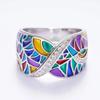 Huitan Novel Colorful Rings for Women Delicate Charming Shiny Finger Accessories Fashion Noble Creative Attractive Party Jewelry