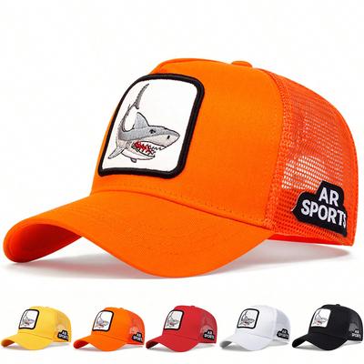 Unisex Shark Patch Embroidery Baseball Net Caps Spring Summer Outdoor Adjustable Casual Hats Dad Hat Sunscreen Hat