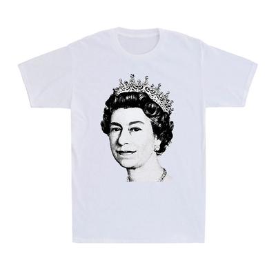 Förenade kungariket Drottning Elizabeth II Kortärmad Vit Vintage Unisex T-shirt