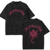 Vintage Washed Pink Butterfly Fairy TShirt Retro Distressed Ousi Print Casual Tee Oversized YK Streetwear for Women
