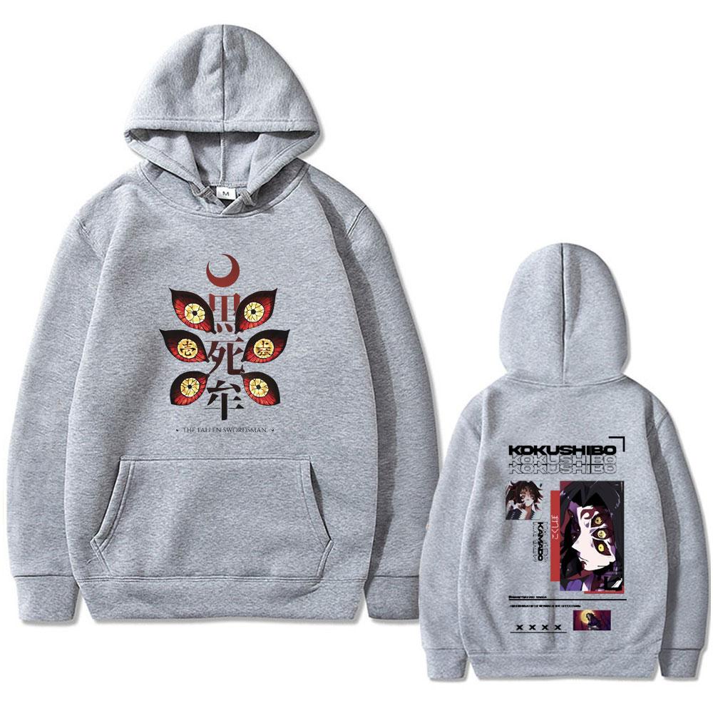 Anime Demon Slayer Kokushibo Grafik Hoodie Herren Damen Kleidung Hohe Qualität Fleece Baumwolle Pullover Männlich Vintage Hoodies