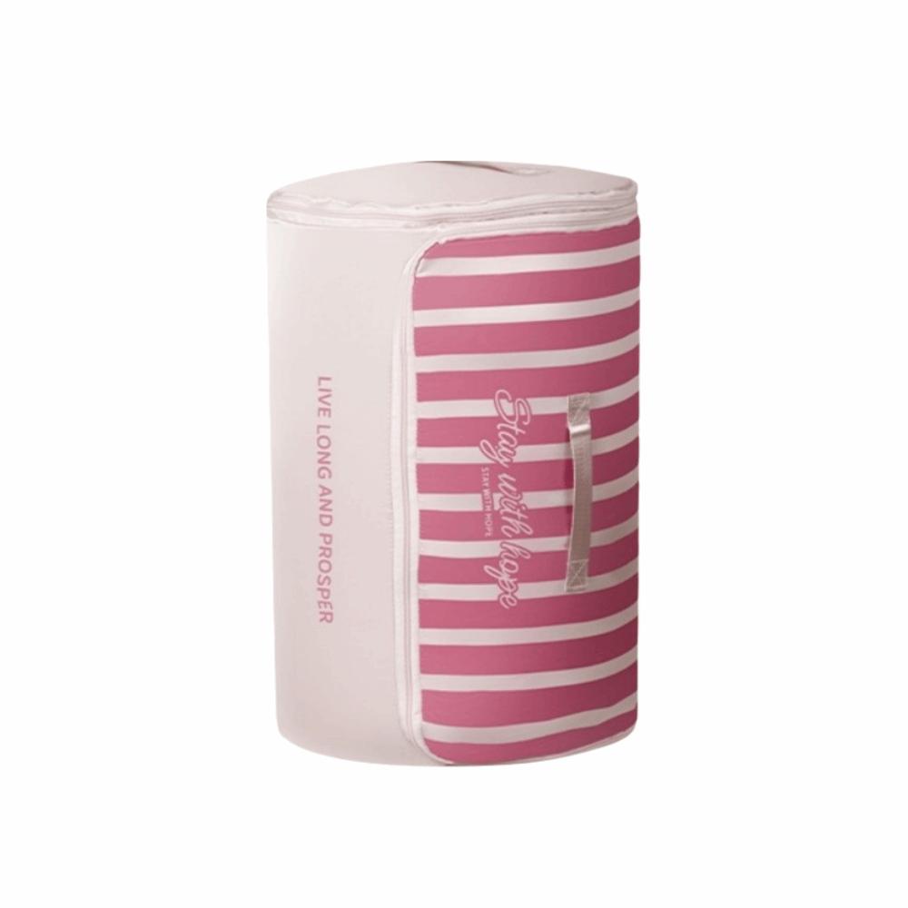 Striped Pattern Clothes Quilt Storage Bag Oxford Cloth Luggage Moving Bag  Wardrobe M розовый