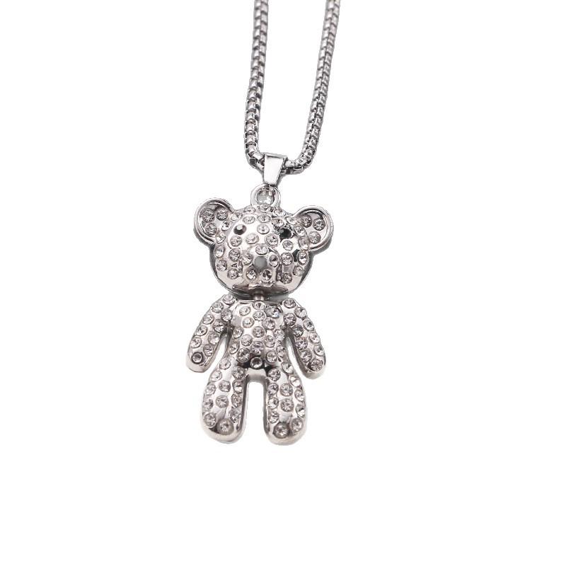 Creative Cartoon Bear Necklace with Movable Limbs - Zinc Alloy Pendant Jewelry