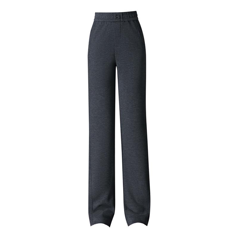 Women's Winter Elastic Waist Loose-Fit Wool Acetate Pants - Slimming, Versatile, Thick, Narrow-Leg To Wide-Leg Design