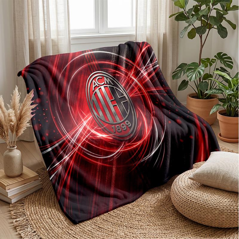 AC Mailand Thema Decke Weiche Flanelldecke Plüsch Überwurfdecke Gemütliche Sofa Bettdecke für Heimdekoration