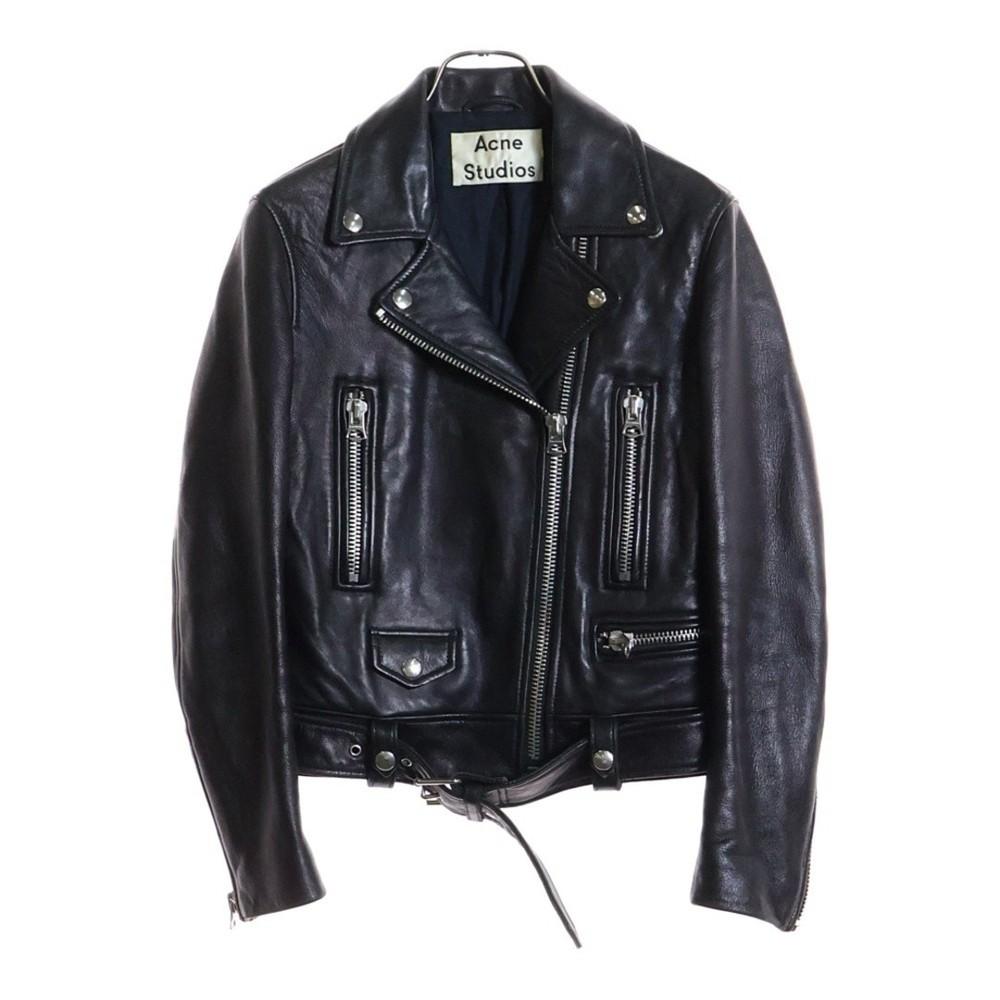 Acne Studios КУРТКА ИЗ ИСКУССТВЕННОЙ КОЖИ Косуха Черная Поношенная e29ce15aaf1854 wbr/ 6c9eef17cb36ca wbr/ e Унисекс Футболка S