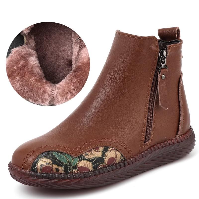 Fashion GKTINOO Fashion Women Boots Autumn Boots Genuine Leather Ankle Boots 2025 Winter Warm Fur Plush Women Shoes Big Size 43