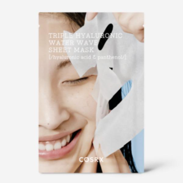 

COSRX Hydrium Triple Hyaluronic Water Wave Moisture Charging Sheet Mask Deep Hydrating Face Mask 20ml × 10pcs