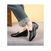 Men Women Spring Autumn Flat Shoes Flat Leather Women'S Flats Pointed Toe Shallow Vamp Wedge Heel Soft Sole, Comfort Mother