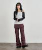 KIJIKO Ke609-Shirring Skirt Leggings Burgundy