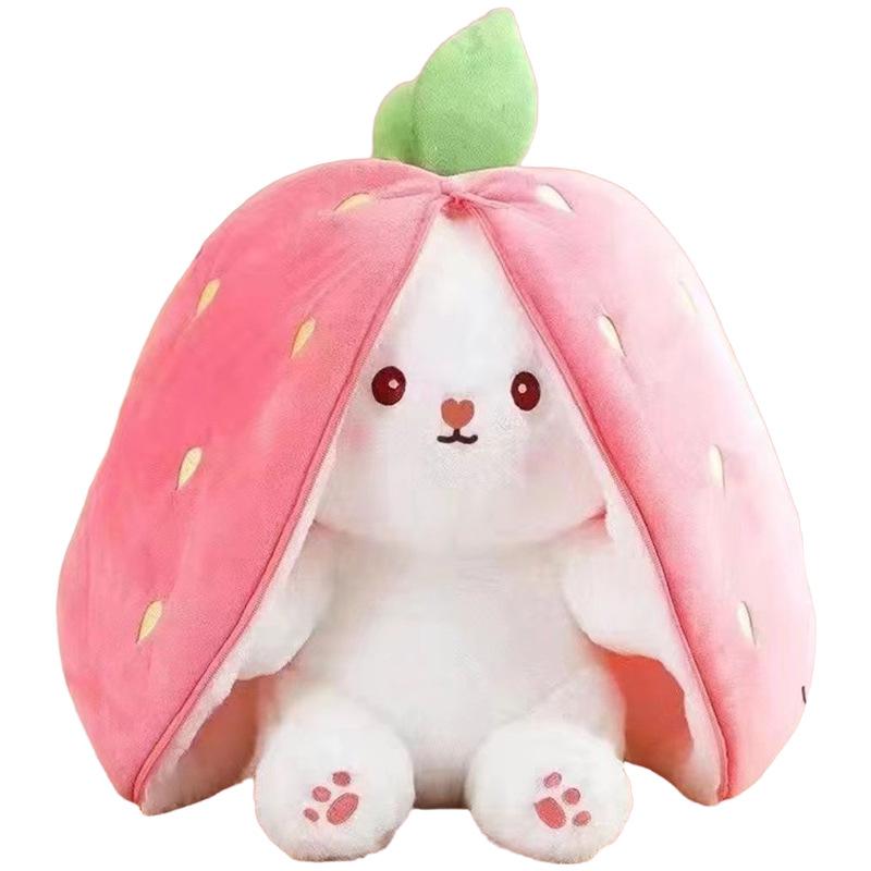Strawberry Bunny Carrot Doll: Musical Light-Up Toy