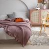 songlibin Waffle Blanket, Semi-Double, Ruffled Cotton Blanket, Air Conditioning Protection, Bedding, Waffle Weave Cover, Quilted Blanket, Azuki Brown,