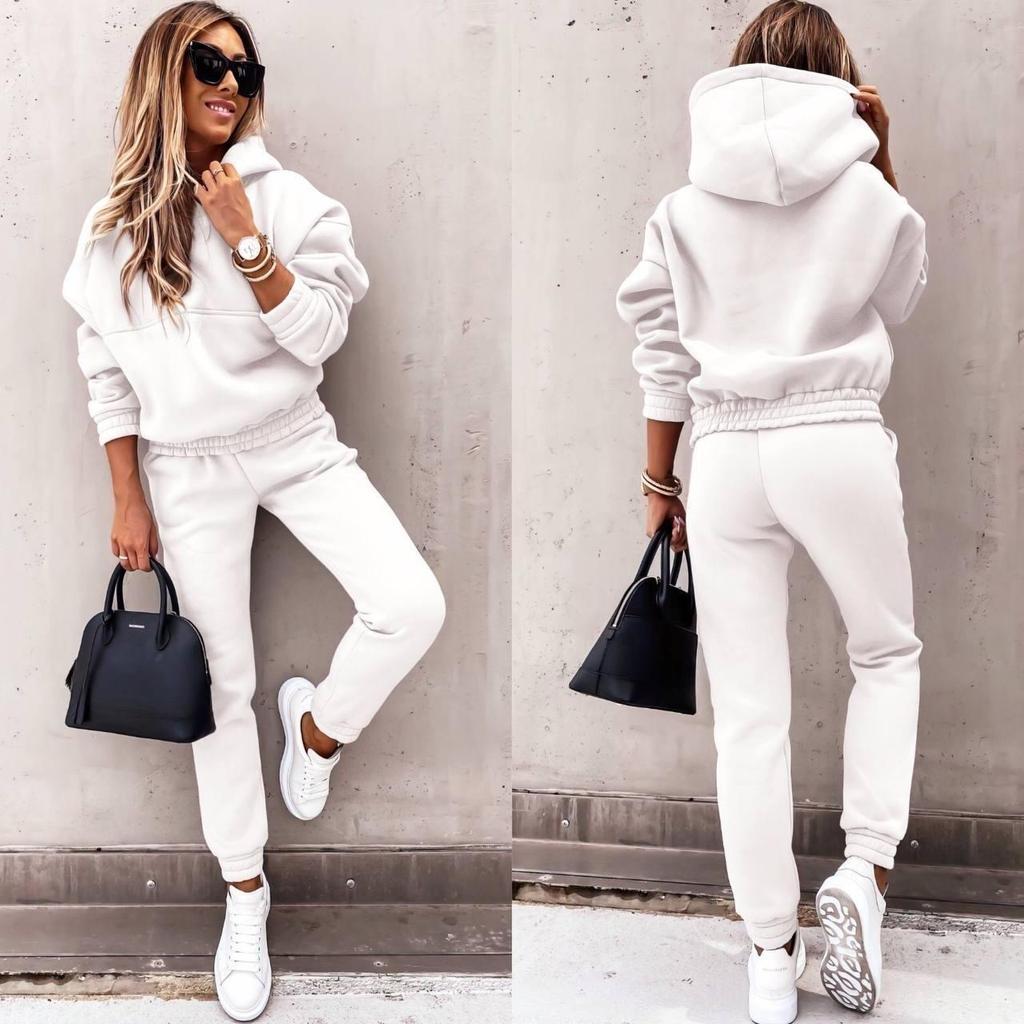 Autumn and Winter Long Sleeved Sports and Leisure Hoodie Set, Two-piece Set