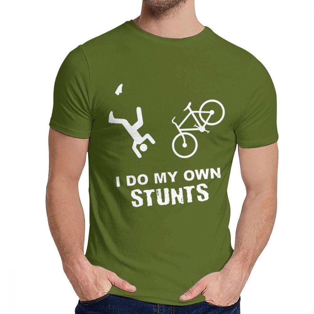 Faccio le mie acrobazie in bicicletta Maglietta Divertente da Bici Casual Girocollo Uomo Geek S
