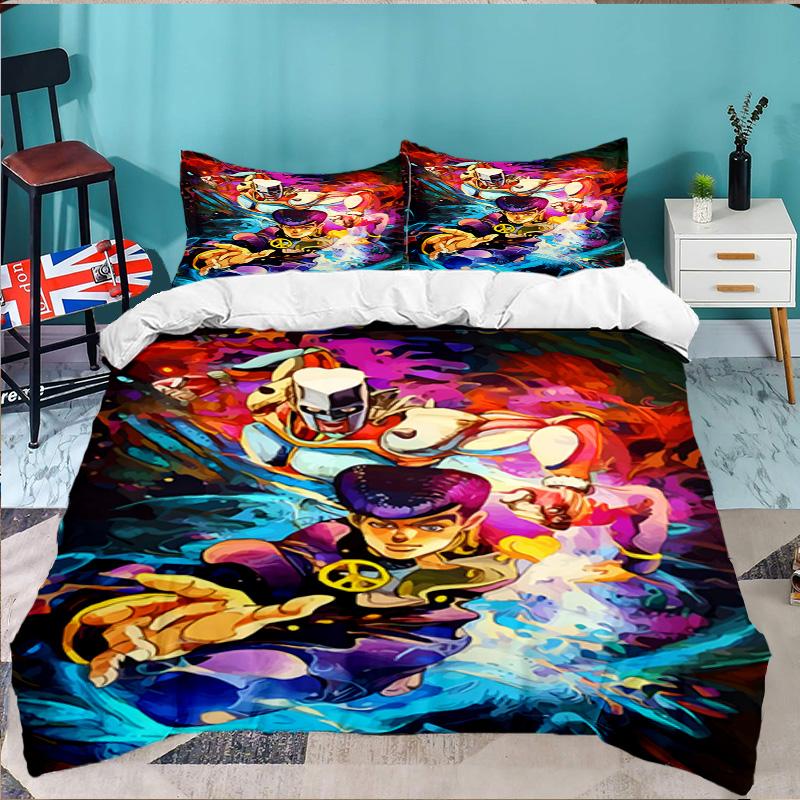 3PCS Jojo Bedding Set,Including 1pc Duvet Cover And 2pcs Pillowcases Perfect for Bedroom, Dormitory, Large size Fan Christmas gift