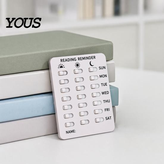 Refrigerator Medicine Tracker Feeding Reminder, Medication & Reading Board, Reusable Schedule Card with Green Family Organizer Slider