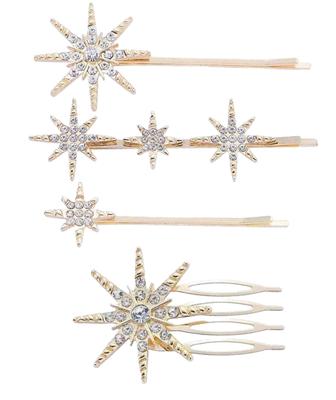 4PCS Sun and Moon Hair Accessories, Clips for Women Stylish, Star Clips, Hair Accessories for Woman Wedding, Elegant Sun Moon Hair Clips
