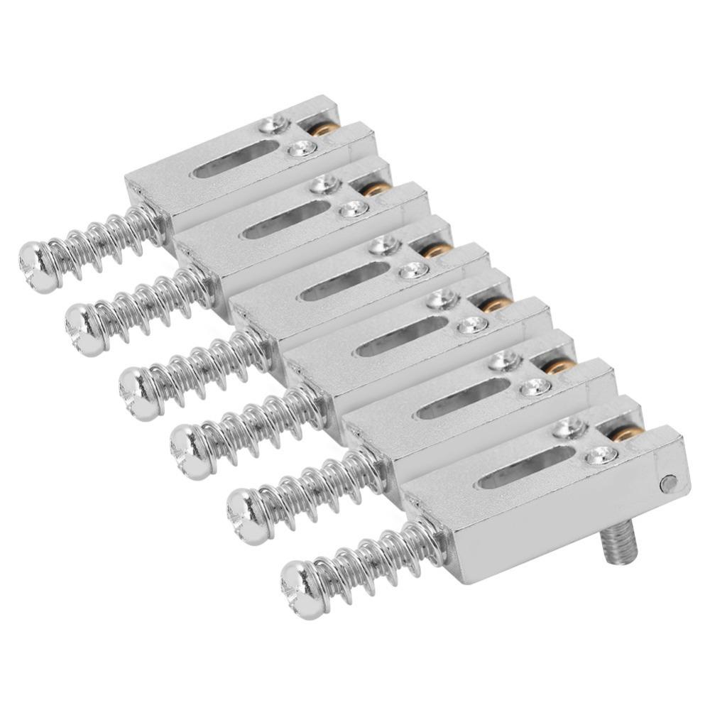 6pcs Metal Roller Bridge Saddles Roller Bridge Guitar Repair Parts Guitar Saddles  Electric Guitar
