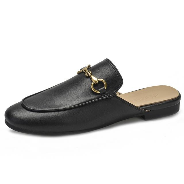 Wearing Slippers Outside Fashion Baotou Muller Shoes Casual Single Shoes Flat Heel Half Slippers Women 'S Shoes