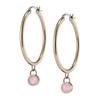 Authorized Dealer Olivia Burton 24100362 Trend Rose Quartz Cabochon Rose Gold Gemstone Hoop Earrings [OLIVIA BURTON] Women's [TREND]