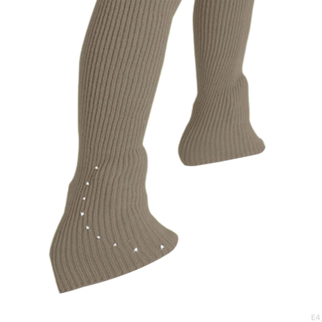 Figure Skating Leg Warmers Knitted Long Decoration Socks with Rhinestone for