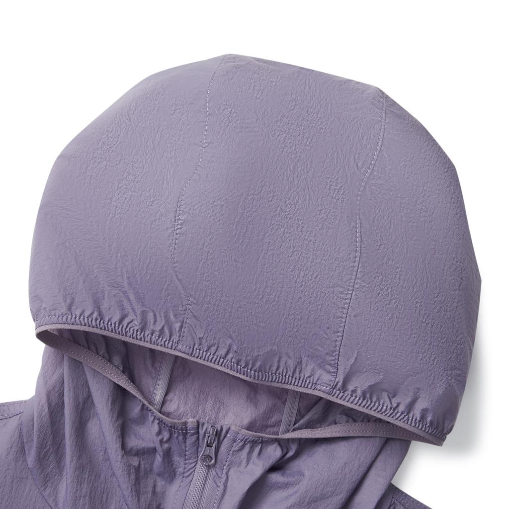 Li Ning Ice Silk Breathable Loose Sun Protection Windbreaker Women Outerwear Charcoal-Purple AFDV428-4