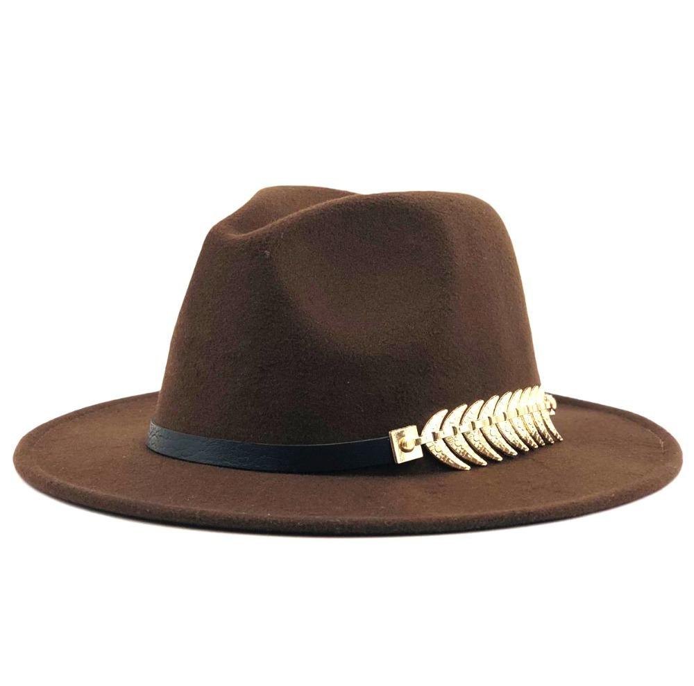 Europe, America, autumn and winter new woolen top hat retro gentleman and gentleman jazz flat brim felt straight edge big eaves hat