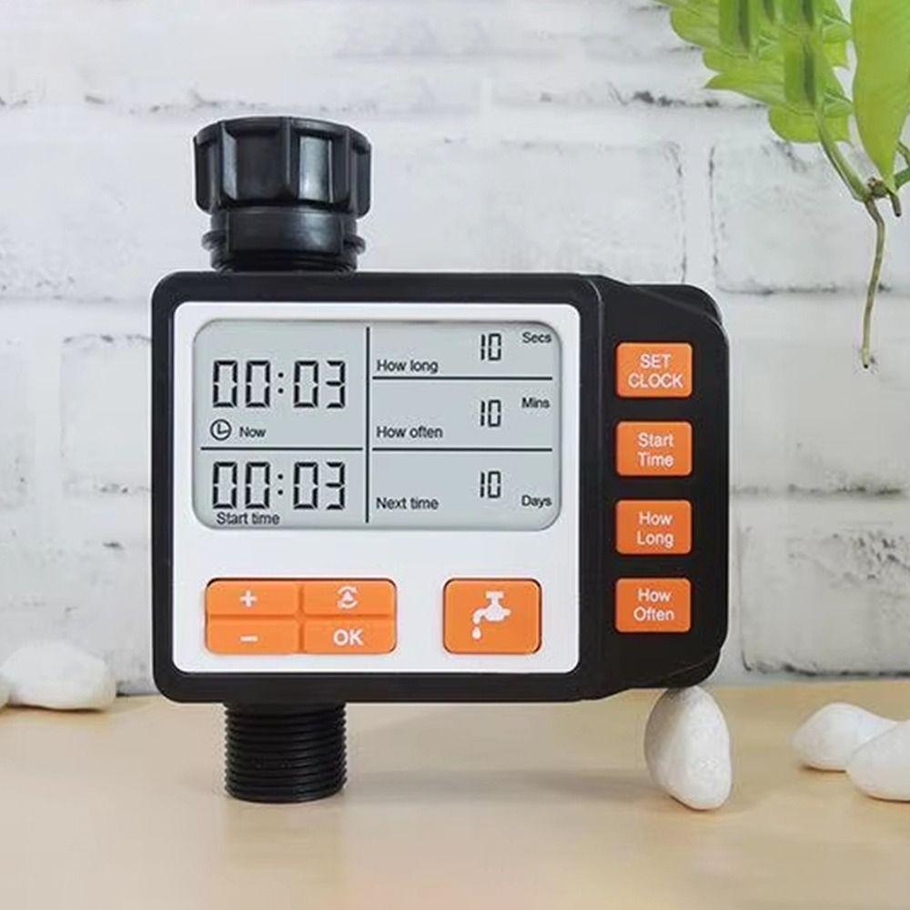 Programmable Sprinkler Timer LCD Screen Display Single-Outlet Water Timer with Rain Delay/Manual Soaker Hose Timer