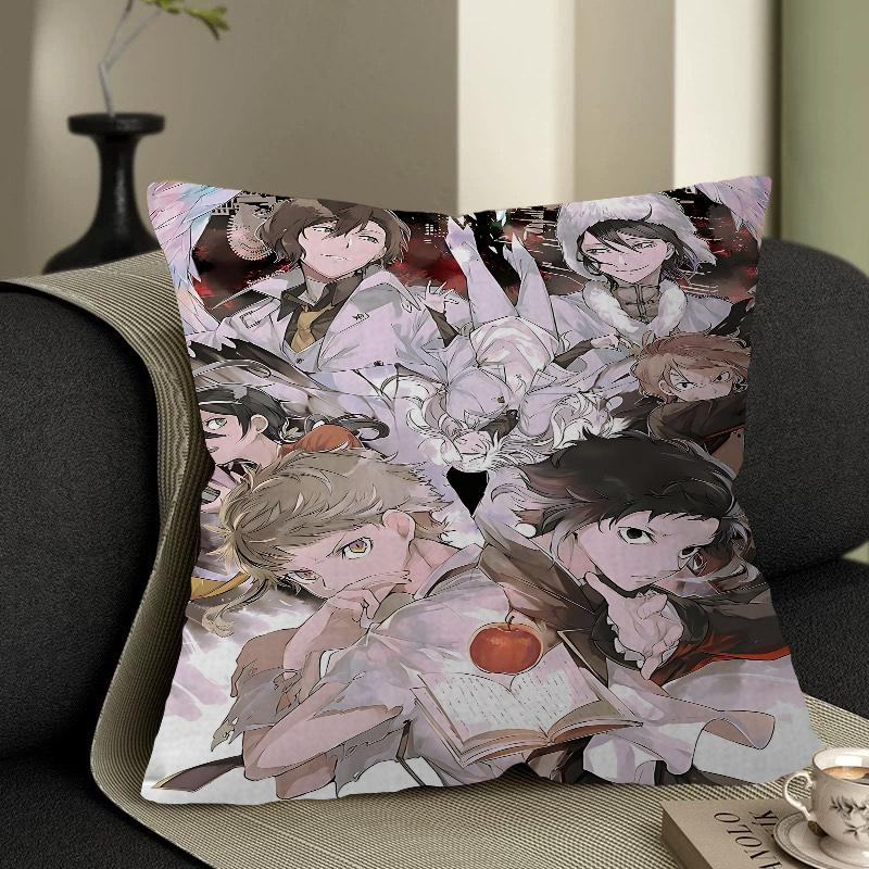 B-Bungo Stray Dogs Anime Kissen Anime Kissen Sofa Bett Kopfkissenbezug Kissenbezug 45x45 Cm Mode