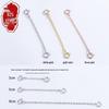 S925 Sterling Silver Double Buckle Safety Extension Chain for Bracelets and Necklaces