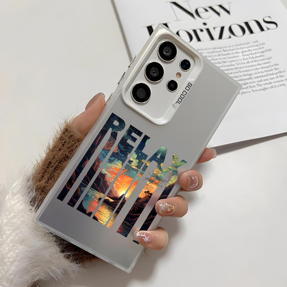 

Fashion Landscape Phone Case For Samsung Galaxy S25 Edge S24 S23 S22 S21 S20 Ultra Funda Silicone Silver Cover Galaxy S22plus 5G
