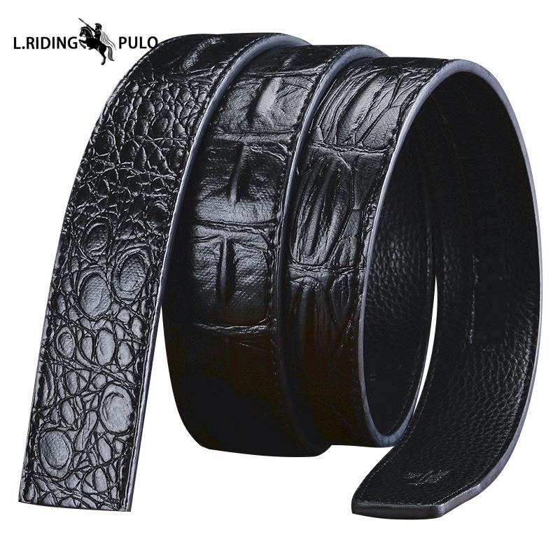 Krokodýlí vzor Tělo pásku Automatická přezka Pásek Pravá kůže Pánský pásek