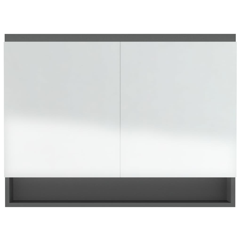 Vidaxl Szafka Łazienkowa Z Lustrem, 80X15X60 Cm, Mdf, Szara