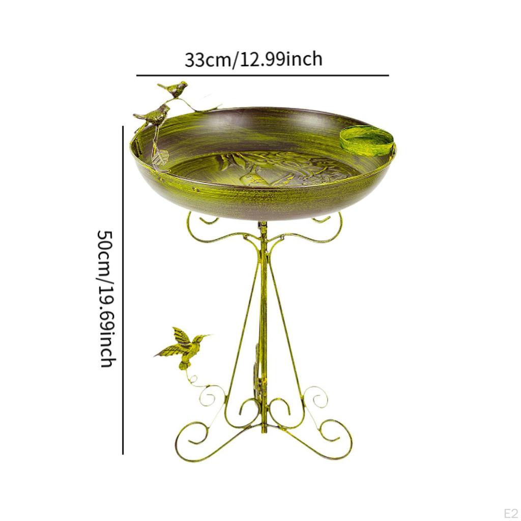 Iron Bird Bath Bowl Freestanding Birdbath Decorative Multipurpose Standing Garden Supplies Feeder