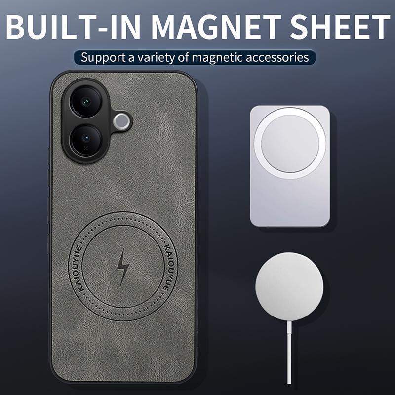 For VIVO V60 Lite Case for Magsafe Luxury Sheep Leather Skin Magnetic Matte Cover for VIVO V60Lite Anti-drop Protection Bumper