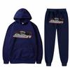 Conjunto de Sudadera Holgada de Manga Larga de Felpa para Hombre y Mujer con Pantalón, Sudadera con Capucha Estampada Bordada