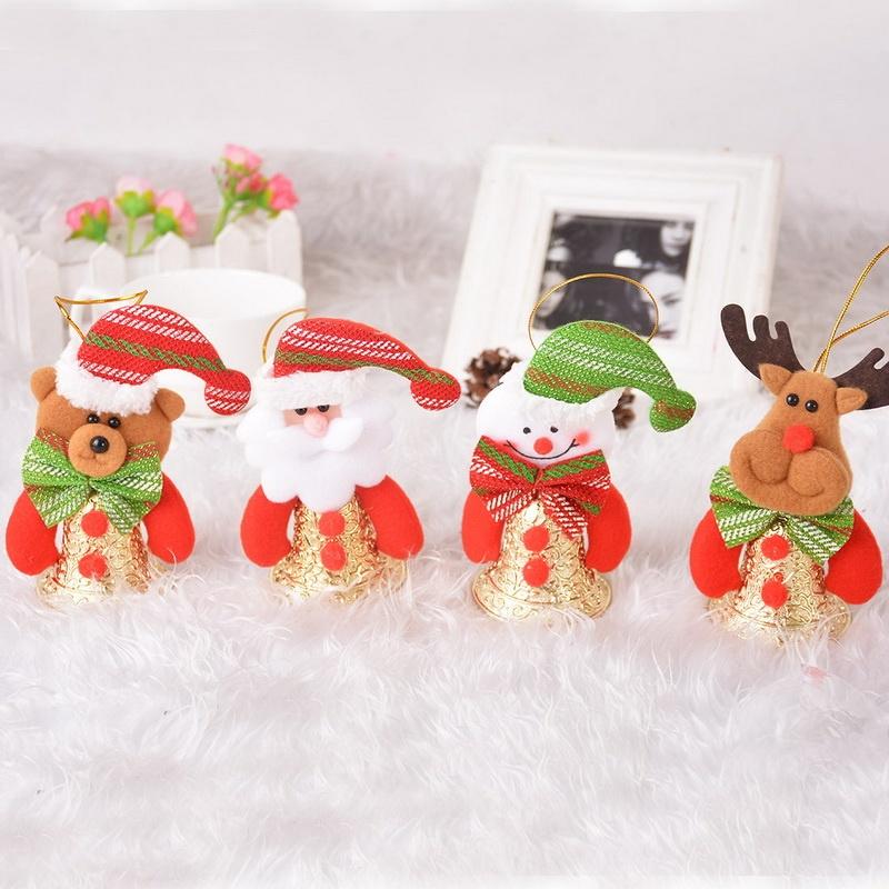 Christmas Ornaments Santa Claus Doll Wjingle Bell Decor New Year Decorations Hanging Drop Pendant