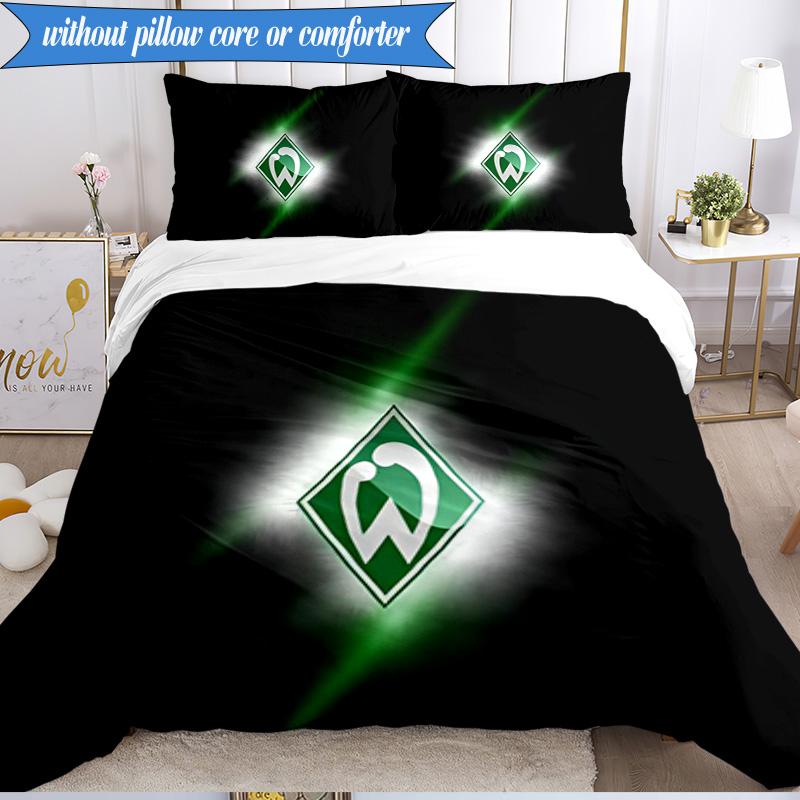 3-teiliges Werder Bremen Fußball Bettwäsche-Set 2D-Druck (Enthält 1 Bettbezug + 2 Kissenbezüge Ohne Füllung), Schlafzimmerdekoration, Ventilatorgeschenk