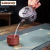 280 ml Yixing Lila Ton Teekannen Handgefertigte Großkalibrige Drachenkanne Roherz Antiker Roter Schlammkessel Mit Filter Zisha Teeset Geschenk