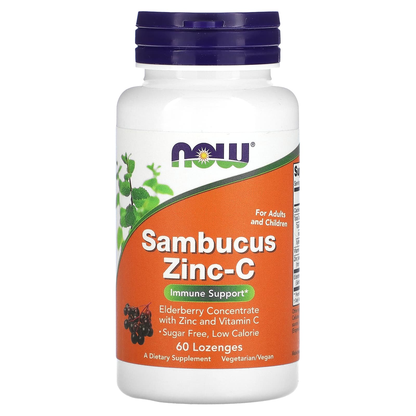 

NOW Foods, Elderberry Zinc-C, 60 Lozenges
