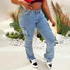 Women's Jeans Retro Color High Waisted Slim And Sexy Design Jeans