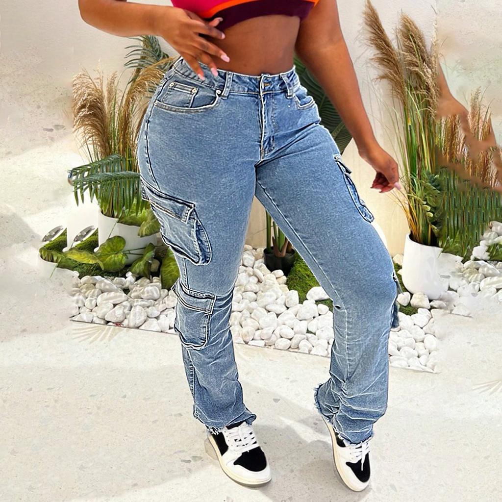 Women's Jeans Retro Color High Waisted Slim And Sexy Design Jeans