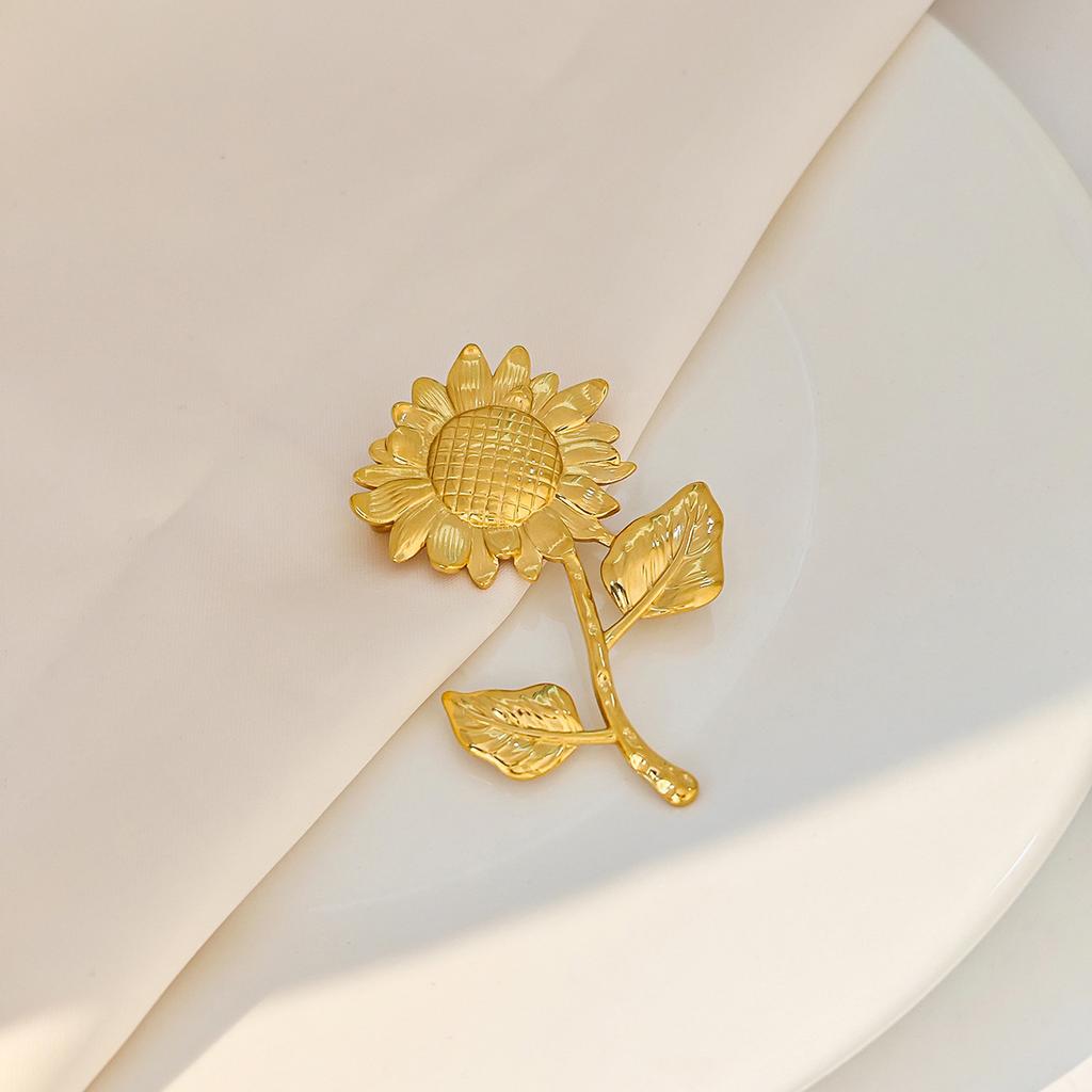 Kreative Engels-Sonnenblumen-Brosche Einfache Glänzende Süßigkeiten-Falten Adler Edelstahl-Pin