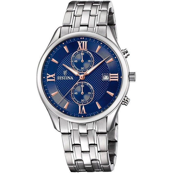 Montre - Festina - 6854 6 - Analogique - Acier inoxydable - Cadran bleu