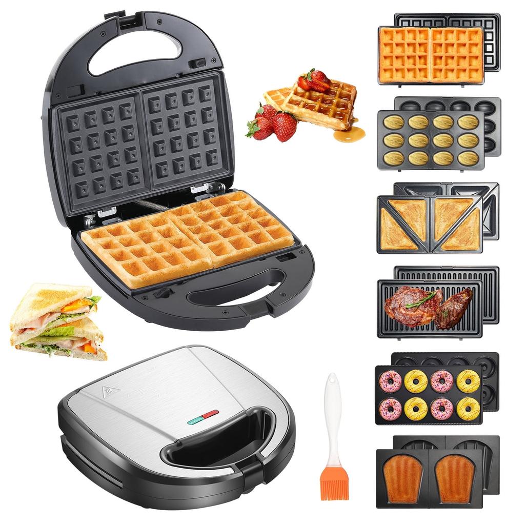 Waffle Maker Electric Sandwich Press, Panini Press for Waffles, Sandwiches, Madeleines, and Cookies
